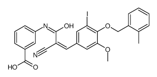 3-[[2-cyano-3-[3-iodo-5-methoxy-4-[(2-methylphenyl)methoxy]phenyl]prop-2-enoyl]amino]benzoic acid Structure