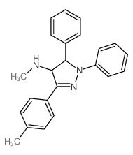 1H-Pyrazol-4-amine,4,5-dihydro-N-methyl-3-(4-methylphenyl)-1,5-diphenyl- structure