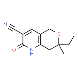 2H-Pyrano[4,3-b]pyridine-3-carbonitrile,7-ethyl-1,5,7,8-tetrahydro-7-methyl-2-oxo-(9CI) Structure