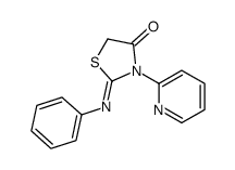 2-phenylimino-3-pyridin-2-yl-1,3-thiazolidin-4-one结构式