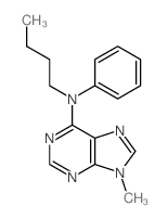 N-butyl-9-methyl-N-phenyl-purin-6-amine结构式