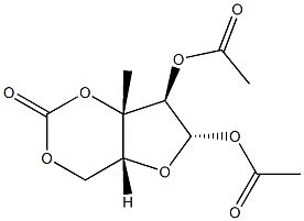 3-C-Methyl-β-D-xylofuranose 1,2-diacetate 3,5-carbonate structure