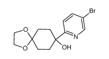8-(5-bromopyridin-2-yl)-1,4-dioxaspiro[4.5]decan-8-ol结构式