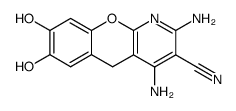 2,4-diamino-7,8-dihydroxy-5H-chromeno[2,3-b]pyridine-3-carbonitrile结构式