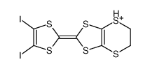 2-(4,5-diiodo-1,3-dithiol-2-ylidene)-5,6-dihydro-[1,3]dithiolo[4,5-b][1,4]dithiin-7-ium结构式