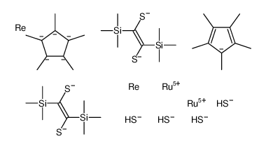 1,2-bis(trimethylsilyl)ethene-1,2-dithiolate,1,2,3,4,5-pentamethylcyclopenta-1,3-diene,1,2,3,4,5-pentamethylcyclopentane,rhenium,ruthenium(5+),sulfanide Structure
