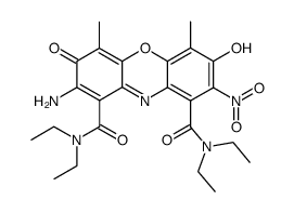 2-Amino-1,9-bis(N,N-diethylcarbamoyl)-7-hydroxy-4,6-dimethyl-8-nitro-3H-3-oxophenoxazine结构式