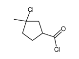 Cyclopentanecarbonyl chloride, 3-chloro-3-methyl- (9CI) Structure