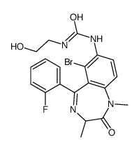 1-[6-bromo-5-(2-fluorophenyl)-1,3-dimethyl-2-oxo-3H-1,4-benzodiazepin-7-yl]-3-(2-hydroxyethyl)urea结构式