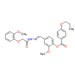 2-Methoxy-4-[(E)-{[(2-methoxyphenoxy)acetyl]hydrazono}methyl]phenyl 4-propoxybenzoate Structure