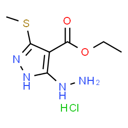 ethyl5-hydrazinyl-3-methylthio-1Hpyrazole-4-carboxylatehydrochloride structure