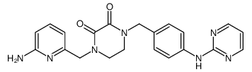 1-[(6-aminopyridin-2-yl)methyl]-4-[[4-(pyrimidin-2-ylamino)phenyl]methyl]piperazine-2,3-dione Structure