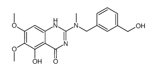 5-hydroxy-2-[(3-hydroxymethyl-benzyl)-methyl-amino]-6,7-dimethoxy-1H-quinazolin-4-one结构式