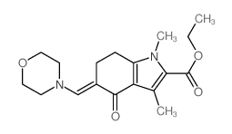 ethyl 1,3-dimethyl-5-(morpholin-4-ylmethylidene)-4-oxo-6,7-dihydroindole-2-carboxylate Structure