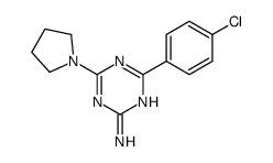 4-(4-chlorophenyl)-6-pyrrolidin-1-yl-1,3,5-triazin-2-amine结构式