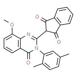 1H-Indene-1,3(2H)-dione,2-[3-(2,5-dimethylphenyl)-3,4-dihydro-8-methoxy-4-oxo-2-quinazolinyl]-结构式