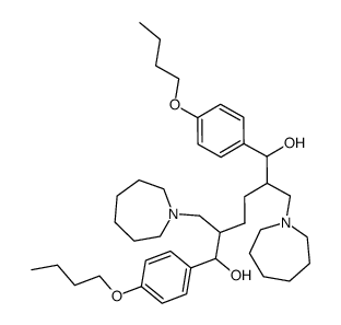 2,5-Bis-azepan-1-ylmethyl-1,6-bis-(4-butoxy-phenyl)-hexane-1,6-diol结构式