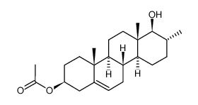 17aβ-hydroxy-17α-methyl-D-homoandrost-5-en-3β-yl acetate Structure