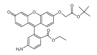 4-amino-2-(6-tert-butoxycarbonylmethoxy-3-oxo-3H-xanthen-9-yl)-benzoic acid ethyl ester Structure