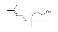 2-(1-iodo-3,7-dimethyloct-6-en-1-yn-3-yl)oxyethanol结构式