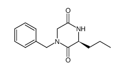 2,5-Piperazinedione, 1-(phenylmethyl)-3-propyl-, (3S)- Structure