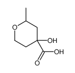 Pyran-4-carboxylic acid, tetrahydro-4-hydroxy-2-methyl- (7CI) Structure