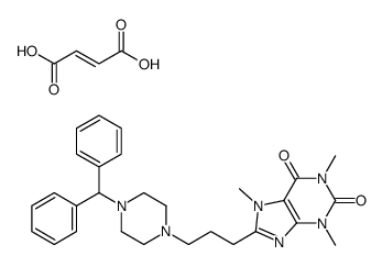 8-[3-(4-benzhydrylpiperazin-1-yl)propyl]-1,3,7-trimethylpurine-2,6-dione,(E)-but-2-enedioic acid结构式
