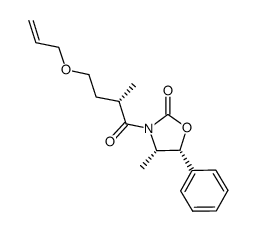 (4S)-methyl-(5R)-phenyl-3-(4-propenyloxy-(2S)-methyl-butanoyl)-oxazolidin-2-one结构式