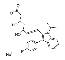 sodium,(E,3R,5R)-7-[3-(4-fluorophenyl)-1-propan-2-ylindol-2-yl]-3,5-dihydroxyhept-6-enoate结构式