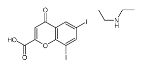 6,8-diiodo-4-oxo-4H-1-benzopyran-2-carboxylic acid, compound with diethylamine (1:1)结构式
