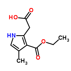 2-carboxymethyl-4-methyl-1H-pyrrole-3-carboxylic acid ethyl ester结构式
