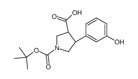 (3R,4S)-1-(TERT-BUTOXYCARBONYL)-4-(3-HYDROXYPHENYL)PYRROLIDINE-3-CARBOXYLIC ACID structure