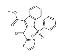 1-Benzenesulfonyl-2-(thiazole-2-carbonyl)-1H-indole-3-carboxylic acid methyl ester结构式