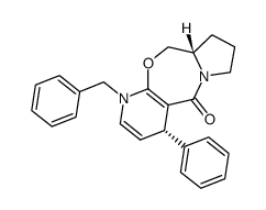 6(R)-phenyl-9-benzyl-1,2,3,6,9,10,11,11a(S)-octahydro-5H-pyrrolo<2,1-c>pyrido<3,2-f><1,4>oxazepin-5-one Structure