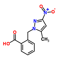 2-(5-METHYL-3-NITRO-PYRAZOL-1-YLMETHYL)-BENZOIC ACID结构式