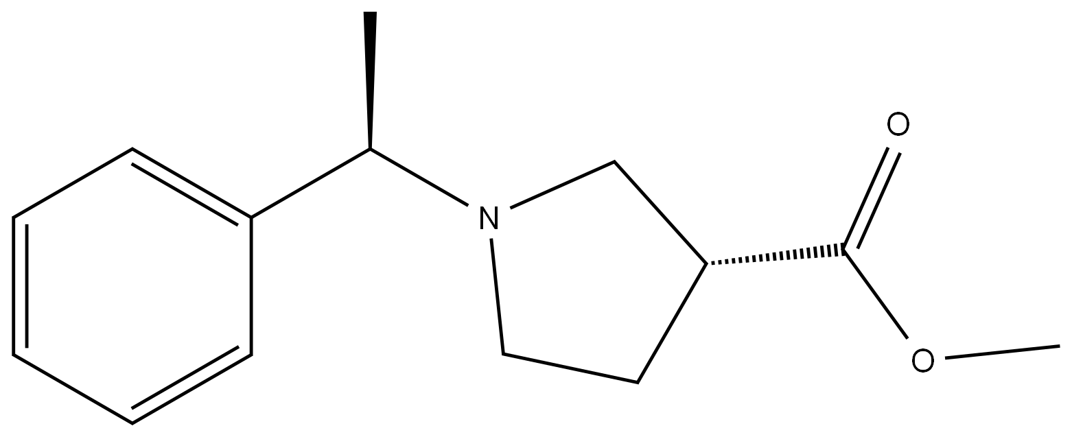 (R)-methyl 1-((R)-1-phenylethyl)pyrrolidine-3-carboxylate结构式