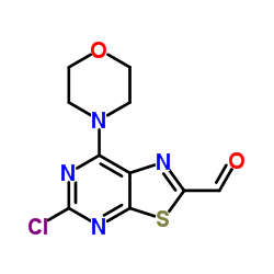 5-Chloro-7-(4-morpholinyl)[1,3]thiazolo[5,4-d]pyrimidine-2-carbaldehyde结构式