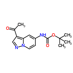 2-Methyl-2-propanyl (3-acetylpyrazolo[1,5-a]pyridin-5-yl)carbamate Structure