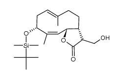(3S,3aR,6E,9R,10Z,11aS)-9-((tert-butyldimethylsilyl)oxy)-3-(hydroxymethyl)-6,10-dimethyl-3,3a,4,5,8,9-hexahydrocyclodeca[b]furan-2(11aH)-one结构式