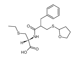 N-<2-benzyl-3-(tetrahydrofuran-2-ylthio)propanoyl>-S-ethyl-L-cysteine结构式