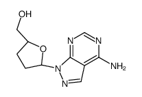 [(2S,5R)-5-(4-aminopyrazolo[3,4-d]pyrimidin-1-yl)oxolan-2-yl]methanol结构式