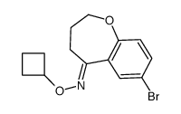 7-溴-3,4-二氢-2H-苯并[b]氧杂环戊烯-5-酮-O-环丁基肟结构式