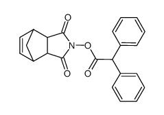 Diphenyl-acetic acid 3,5-dioxo-4-aza-tricyclo[5.2.1.02,6]dec-8-en-4-yl ester结构式