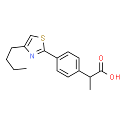 α-Methyl-4-(4-butyl-2-thiazolyl)benzeneacetic acid Structure