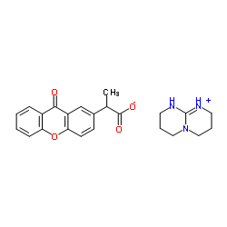 2-(9-Oxoxanthen-2-yl)propionic Acid 1,5,7-Triazabicyclo[4.4.0]dec-5-ene Salt structure