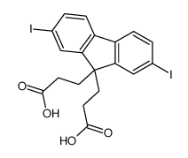 3-[9-(2-carboxyethyl)-2,7-diiodofluoren-9-yl]propanoic acid Structure