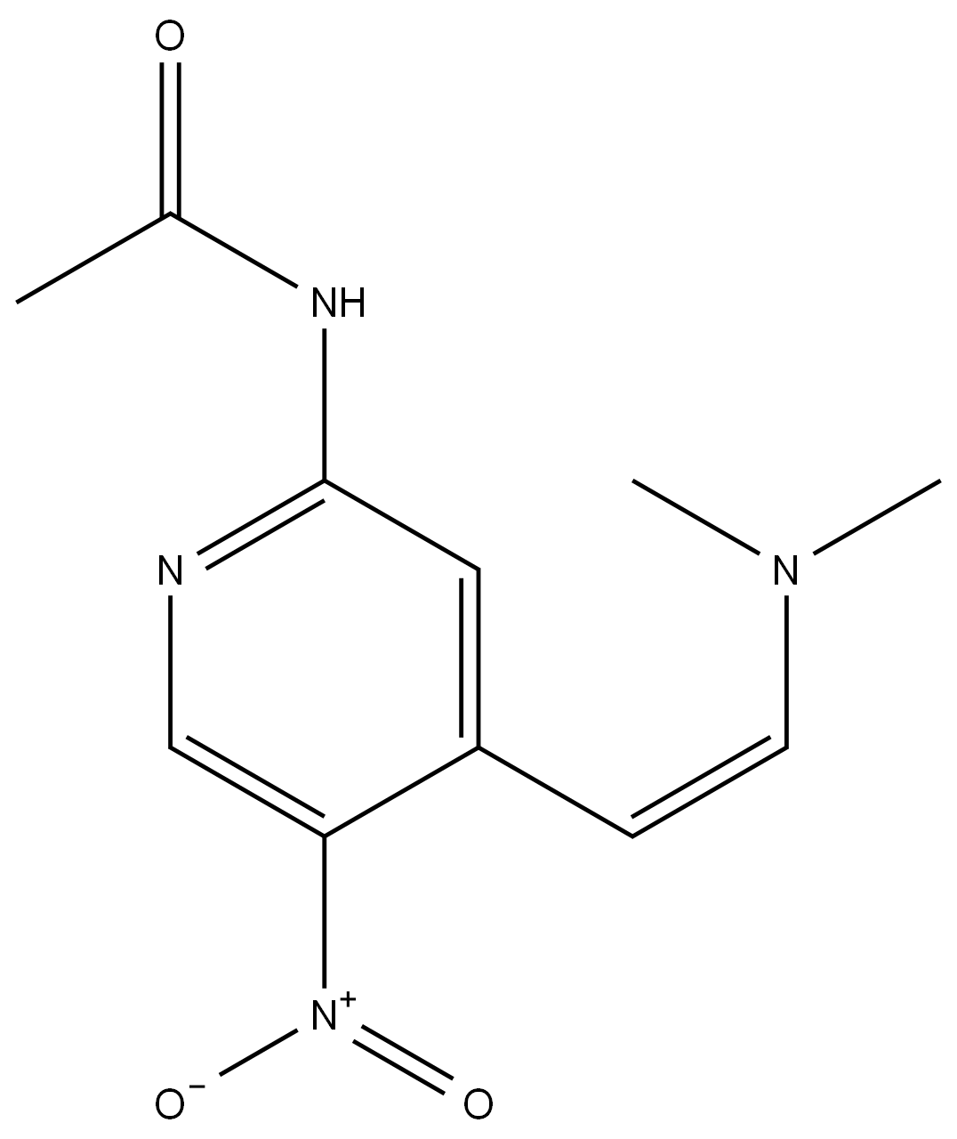 (Z)-N-[4-[2-(二甲氨基)乙烯基]-5-硝基-2-吡啶基]乙酰胺结构式