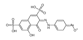 [4-[2-(8-hydroxy-1-oxo-3,6-disulfonaphthalen-2-ylidene)hydrazinyl]cyclohexa-2,4-dien-1-ylidene]-oxoarsenic Structure