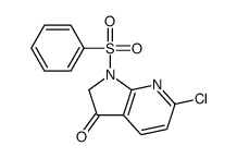 6-Chloro-1-(phenylsulfonyl)-1,2-dihydro-3H-pyrrolo[2,3-b]pyridin- 3-one结构式