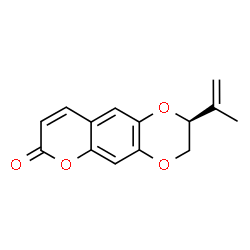 (S)-2,3-Dihydro-2-(1-methylethenyl)-7H-pyrano[2,3-g]-1,4-benzodioxin-7-one结构式